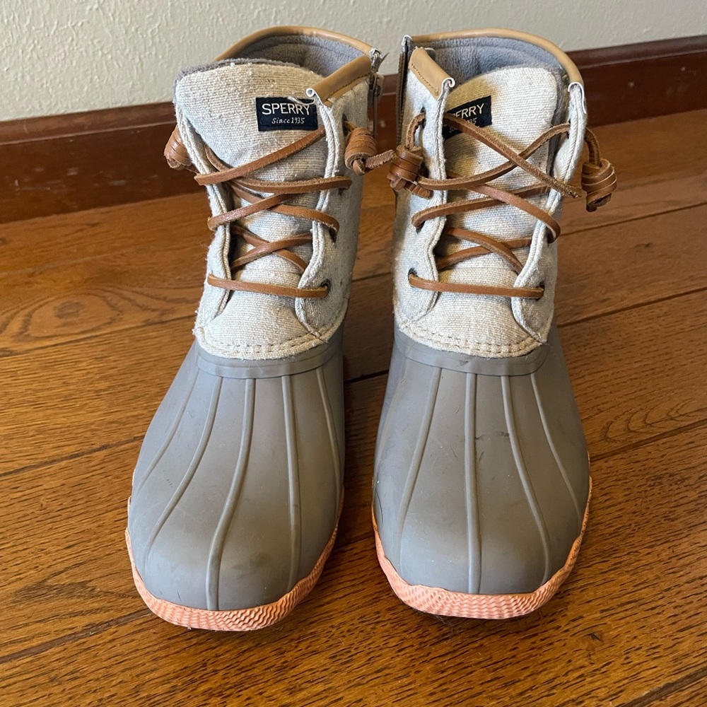 Sperry Kids' Gray and Tan Rain Boots